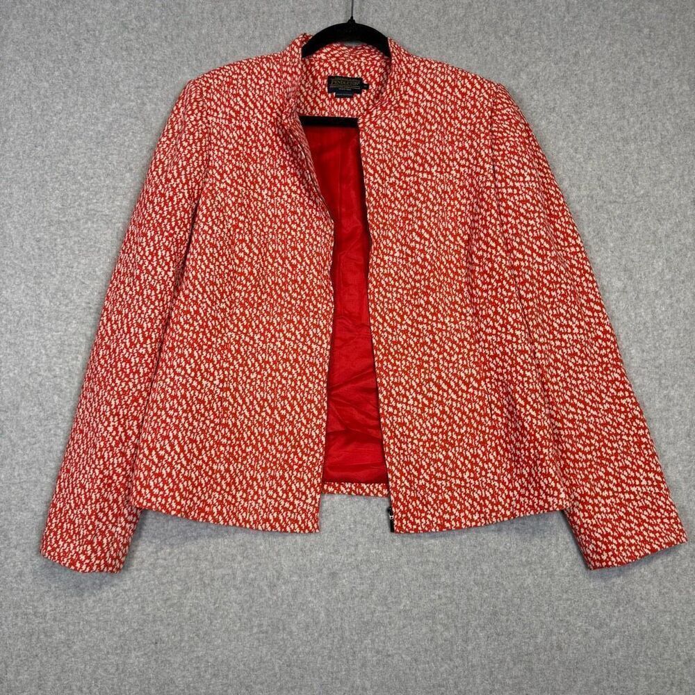 Pendleton Full Zip Long Sleeve Speckled Pebbled Print Blazer Light Weight Jacket